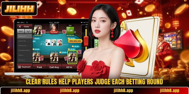 Clear rules help players judge each betting round Clear rules help players judge each betting round