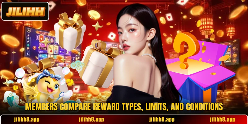 Members compare reward types, limits, and conditions Members compare reward types, limits, and conditions
