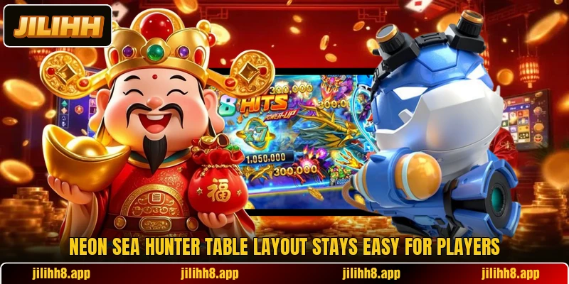 Neon Sea Hunter table layout stays easy for players Neon Sea Hunter table layout stays easy for players