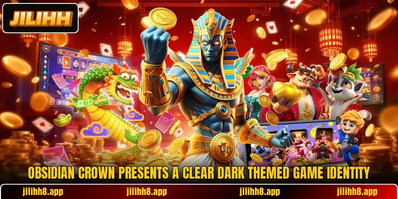 Obsidian Crown presents a clear dark themed game identity Obsidian Crown presents a clear dark themed game identity
