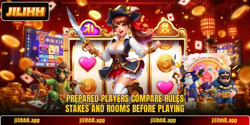 Prepared players compare rules stakes and rooms before playing Prepared players compare rules stakes and rooms before playing