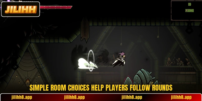 Simple room choices help players follow rounds Simple room choices help players follow rounds