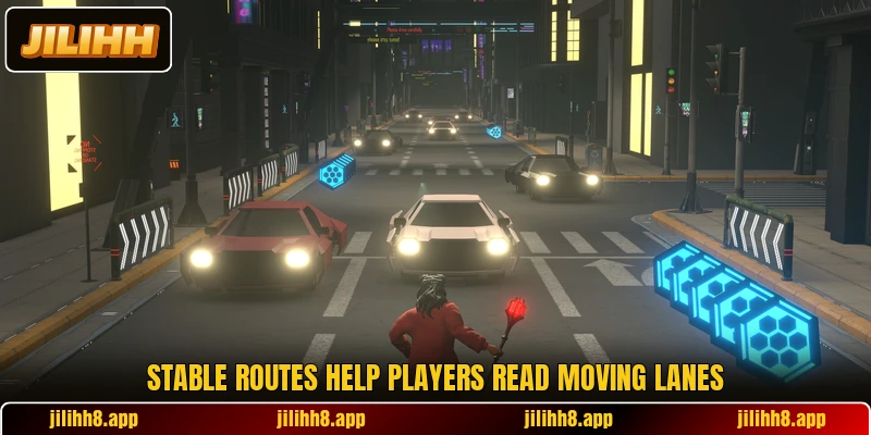 Stable routes help players read moving lanes Stable routes help players read moving lanes